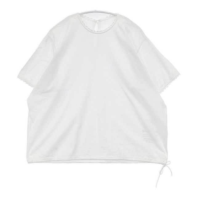 45R/45rpm レースde天竺Tシャツ 定価19800円 半袖Ｔシャツ カットソー ホワイト レディース フォーティーファイブアールピーエム【中古】6-0510S∞