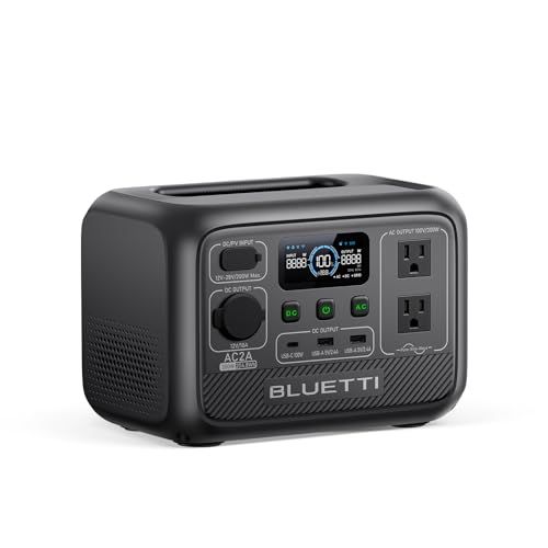 BLUETTI ポータブル電源 AC2A 204Wh/300W APP遠隔操作 UPS機能付き リン酸鉄リチウム 40分で80%まで充電 純正弦波 パススルー機能 MPPT制御方式採用 家庭アウトドア両用バックアップバッテリー キャンプ/車中 d777d005