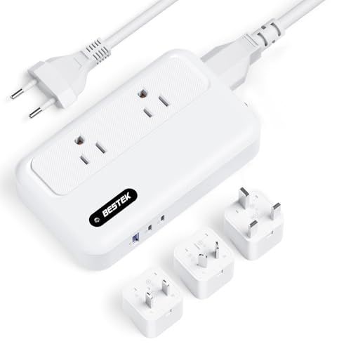 BESTEK 【経済産業省承認済み】 海外旅行用変圧器 修正正弦波 設計 変圧器 USB-C PD35W 急速充電対応 US EU UK AU プラグ付き 240V 230V 220V から 100V 降圧トランス 日本家電対応 コンパクト軽 c978ce4c
