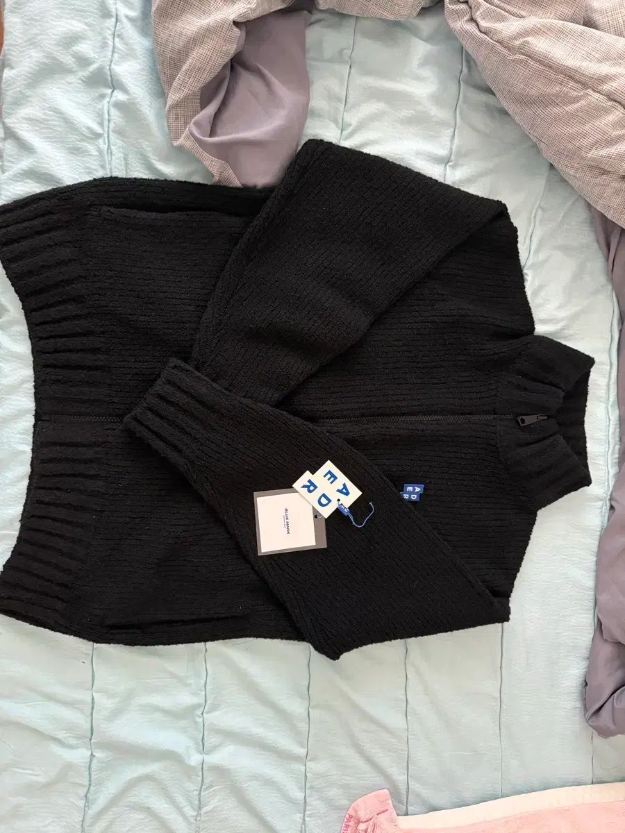 ADER ERROR ブラック ニットセーター XS XS ADER ERROR アーダーエラー ニットジップアップ ブラック-特別商品