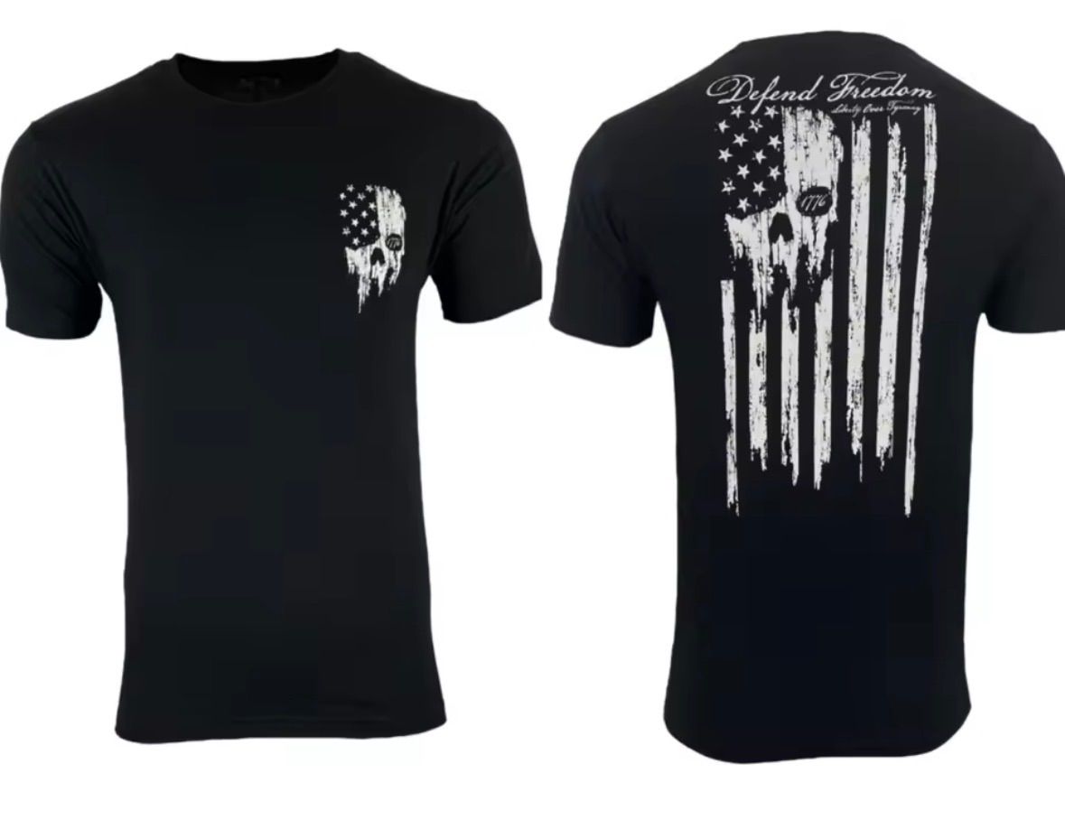 Howitzer Tシャツ 黒 L Defend Freedom スカル