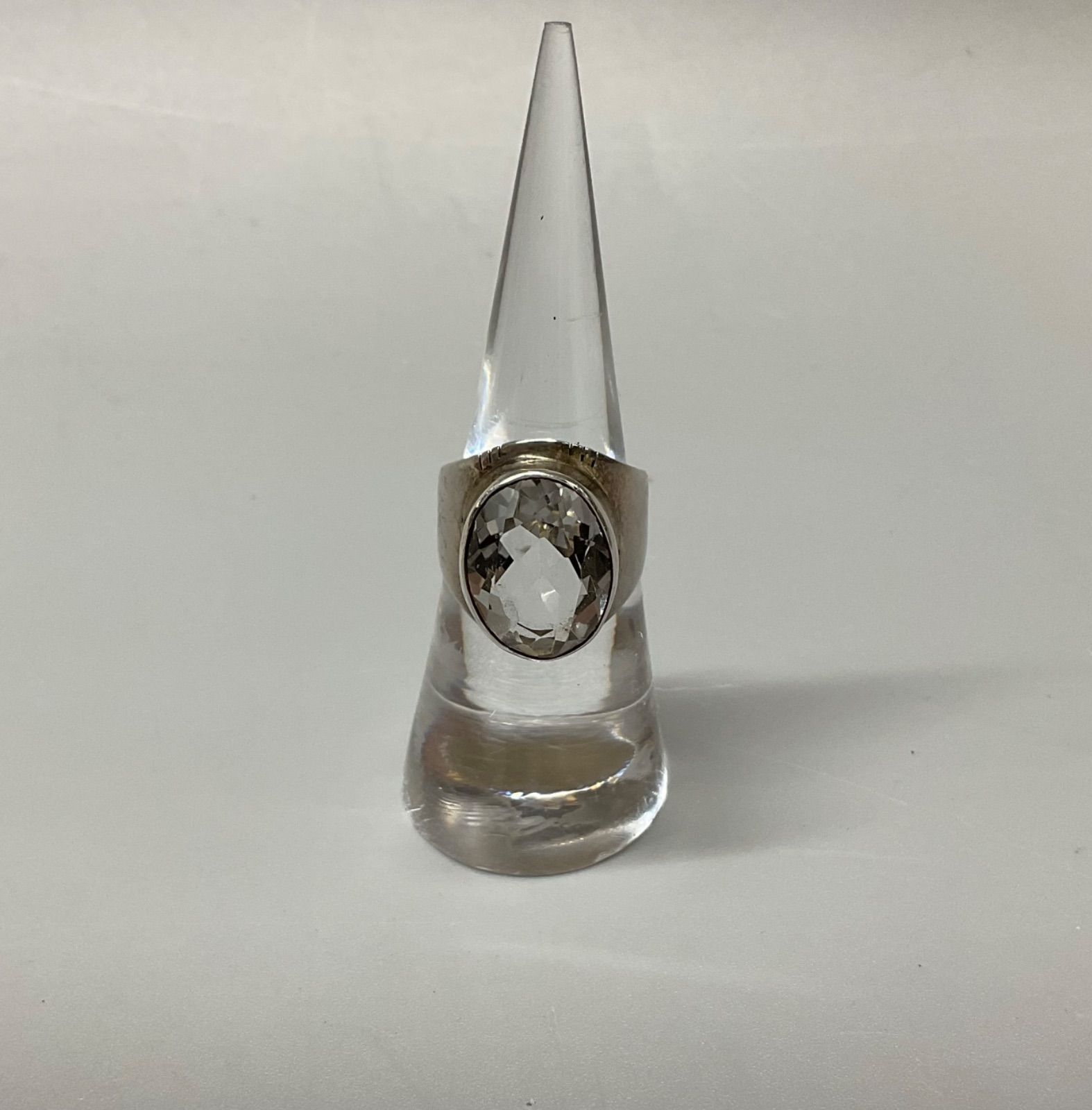 SN1531 スターリングシルバー シルバーリング 925刻印有り ダイヤモンド？ クリスタル？ 天然石？ シルバー リング 指輪 アンティーク アクセサリー