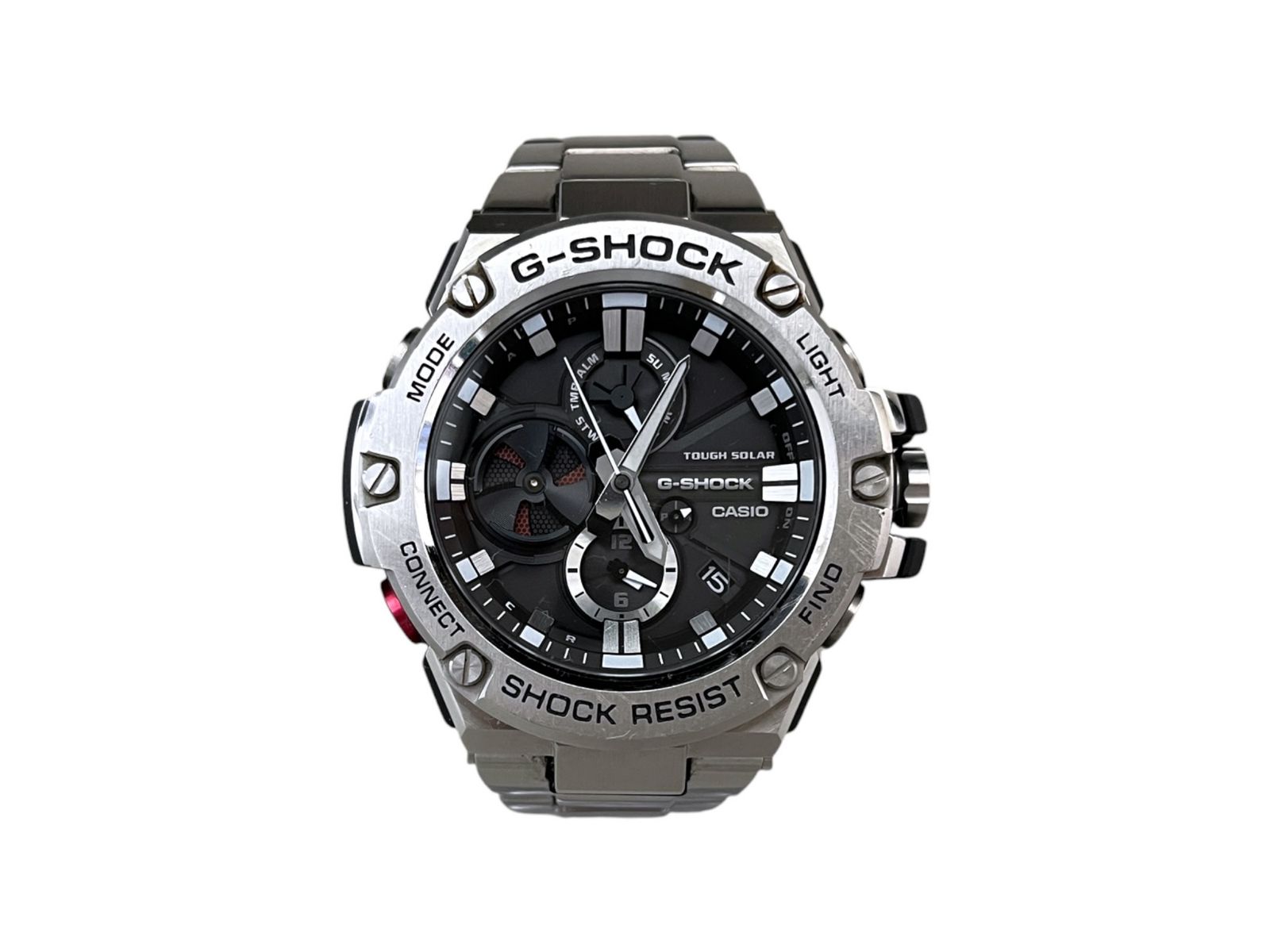 CASIO (カシオ) G-SHOCK Gショック タフソラー G-STEEL アナログ腕時計 GST-B100D シルバー メンズ/199