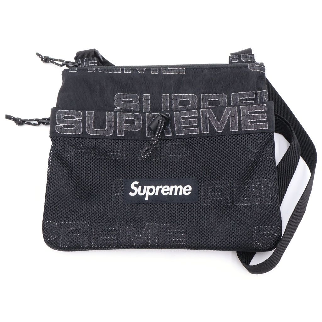 SUPREME (シュプリーム) 21AW Side Bag ナイロンメッシュ サイドバッグ サコッシュ ブラック