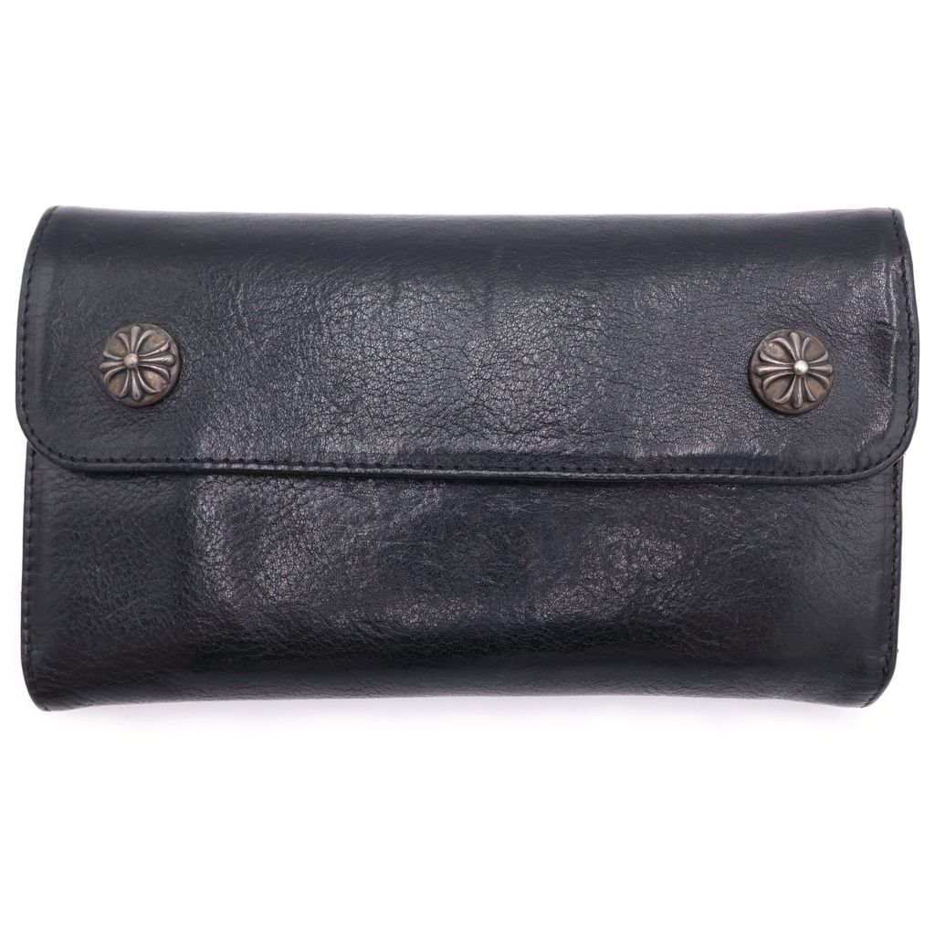 CHROME HEARTS (クロムハーツ) WAVE ウェーブ レザーウォレット 財布 ブラック