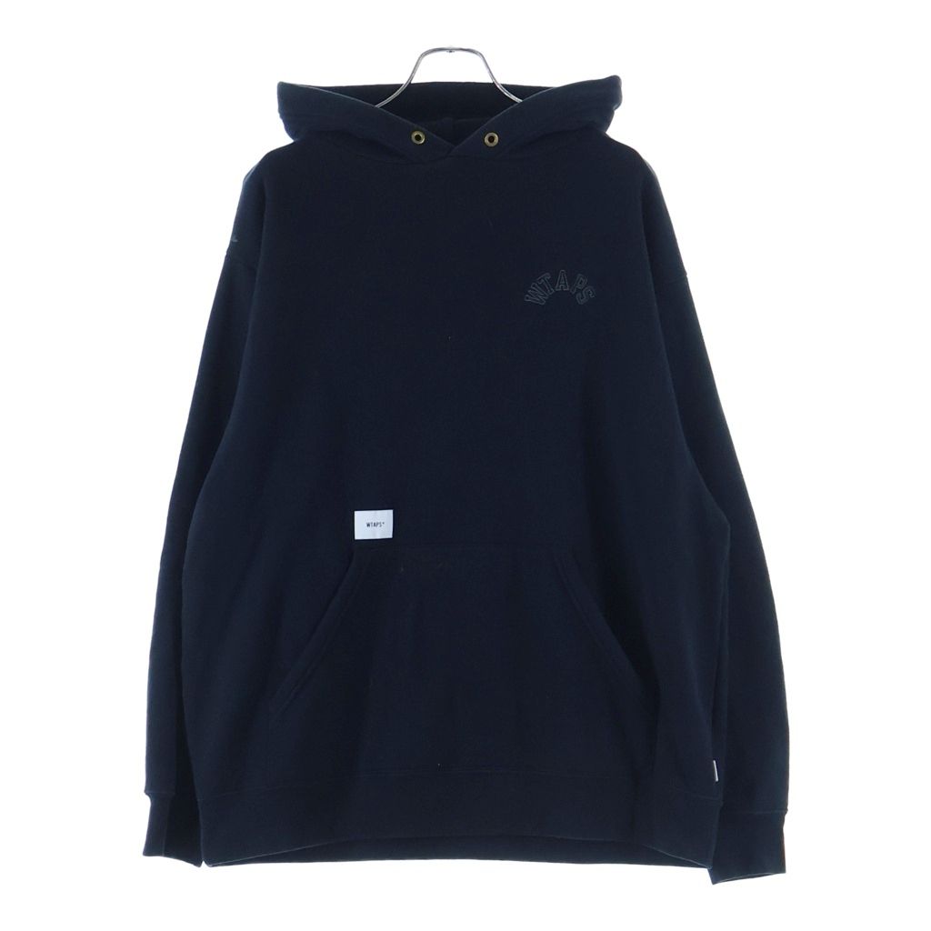 WTAPS (ダブルタップス) CLUB HOODED COPO 212ATDT-CSM15 ロゴ刺繍プルオーバーフーディー パーカー ブラック