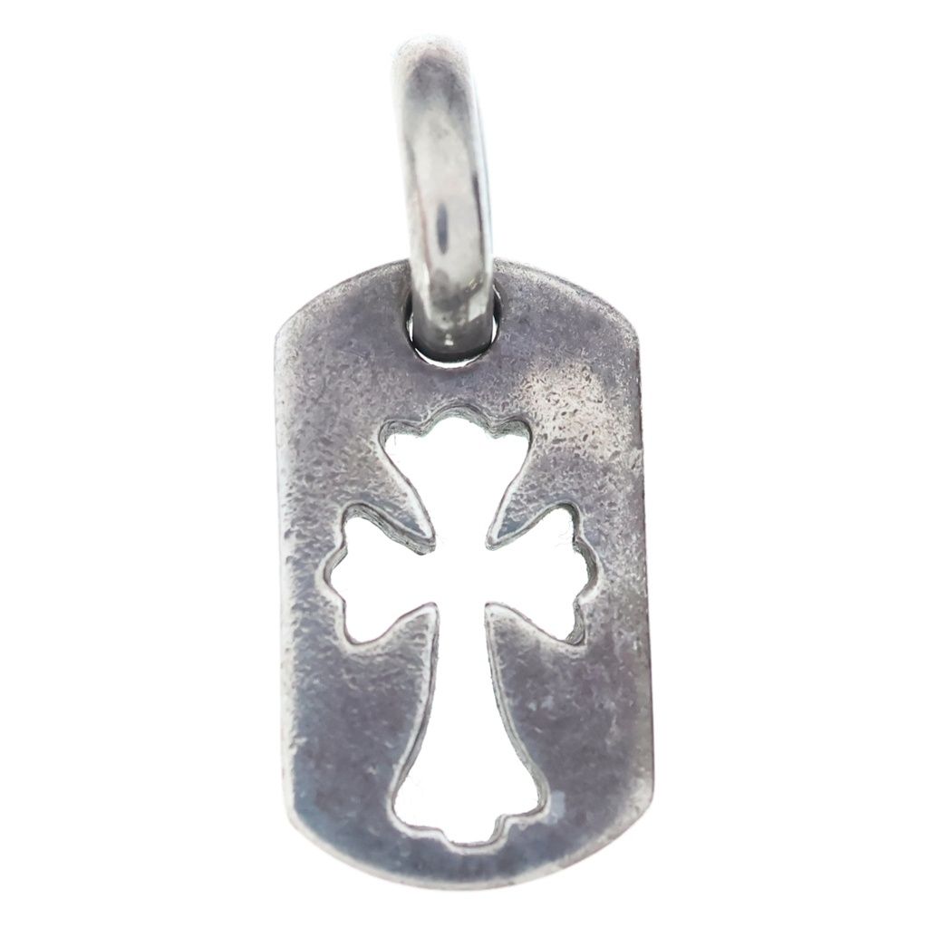 CHROME HEARTS (クロムハーツ) DT TNY CO CRS タイニーカットアウトクロスドッグタグ チャーム ペンダントトップ シルバー BCA252