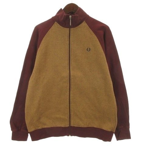 フレッドペリー FRED PERRY 千鳥格子 トラックジャケット ボルドー ベージュ M 260511E