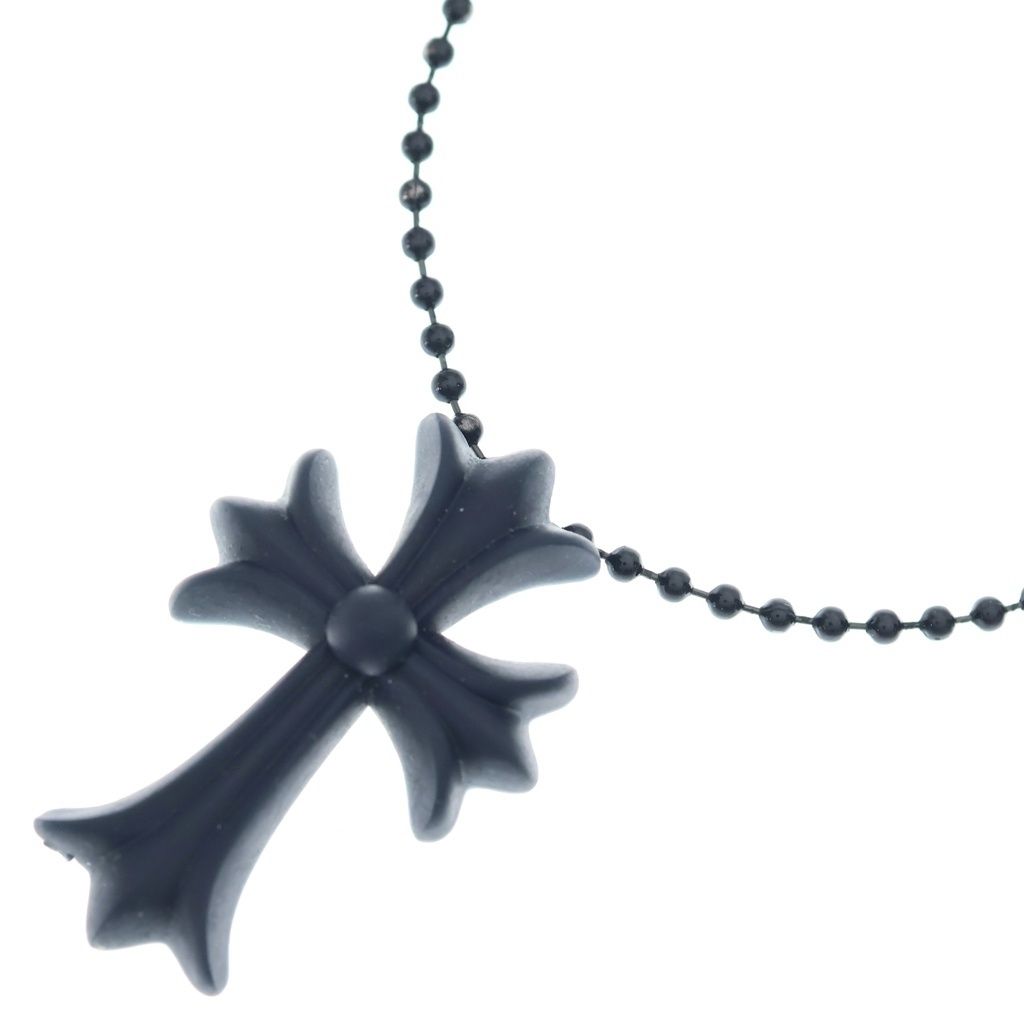 CHROME HEARTS (クロムハーツ) RUBBER CH CRS SML スモールCHクロス ラバーネックレス シリコン ブラック BCA306
