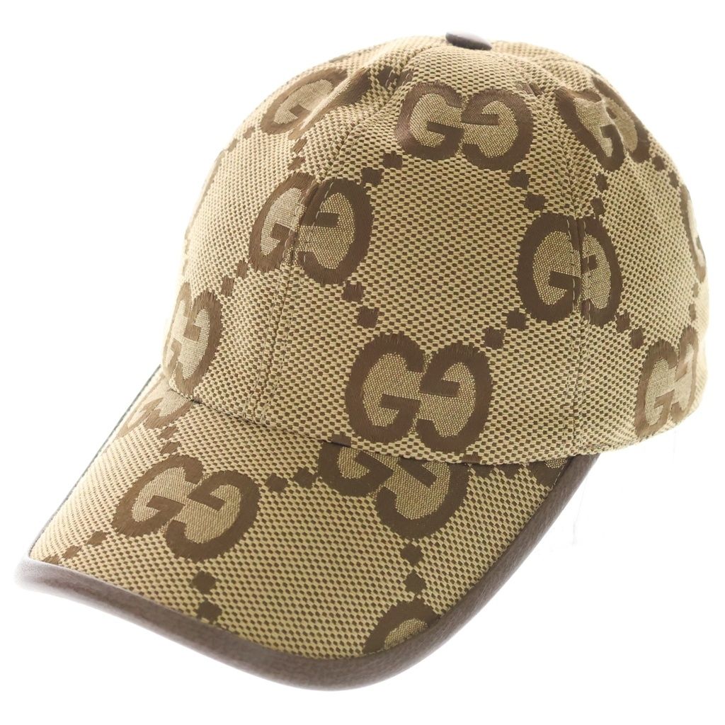 GUCCI (グッチ) ジャンボGG柄 キャンバス ベースボールキャップ 帽子 ベージュ 681264 601491