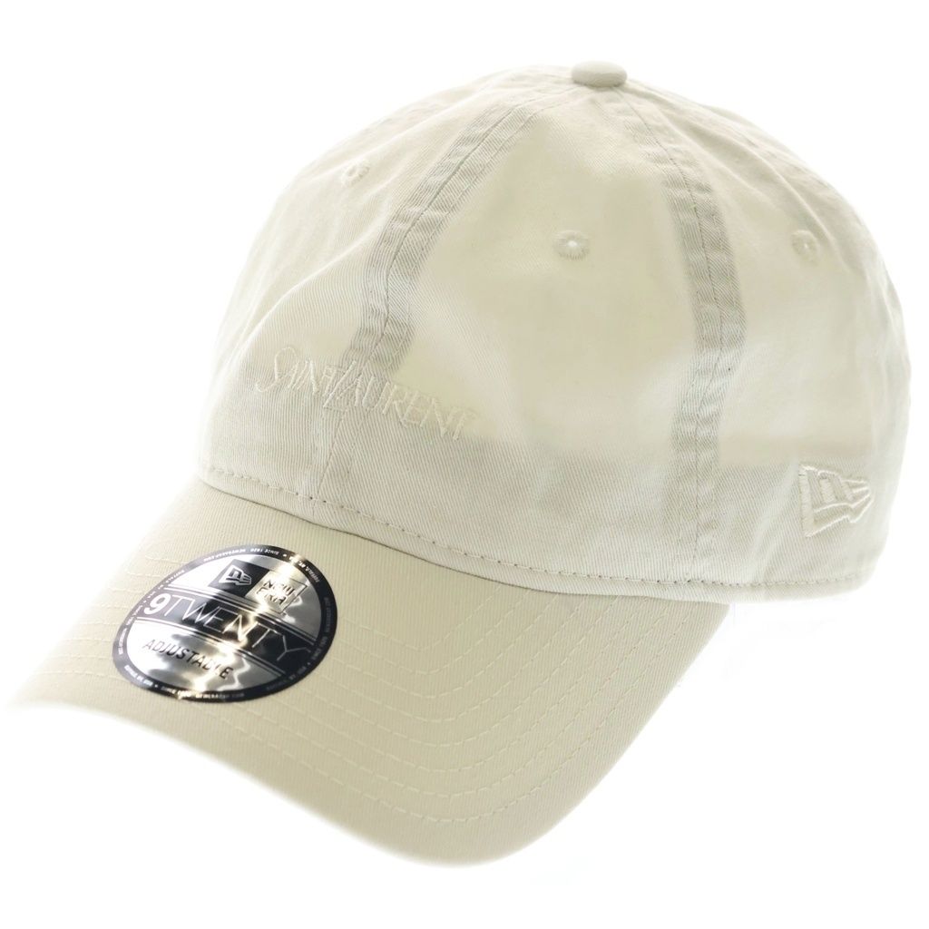 NEW ERA (ニューエラ) ×SAINT LAURENT PARIS 9TWENTY サンローラン ロゴ刺繍 6パネル ベースボールキャップ 帽子 ベージュ 801524 YCL36