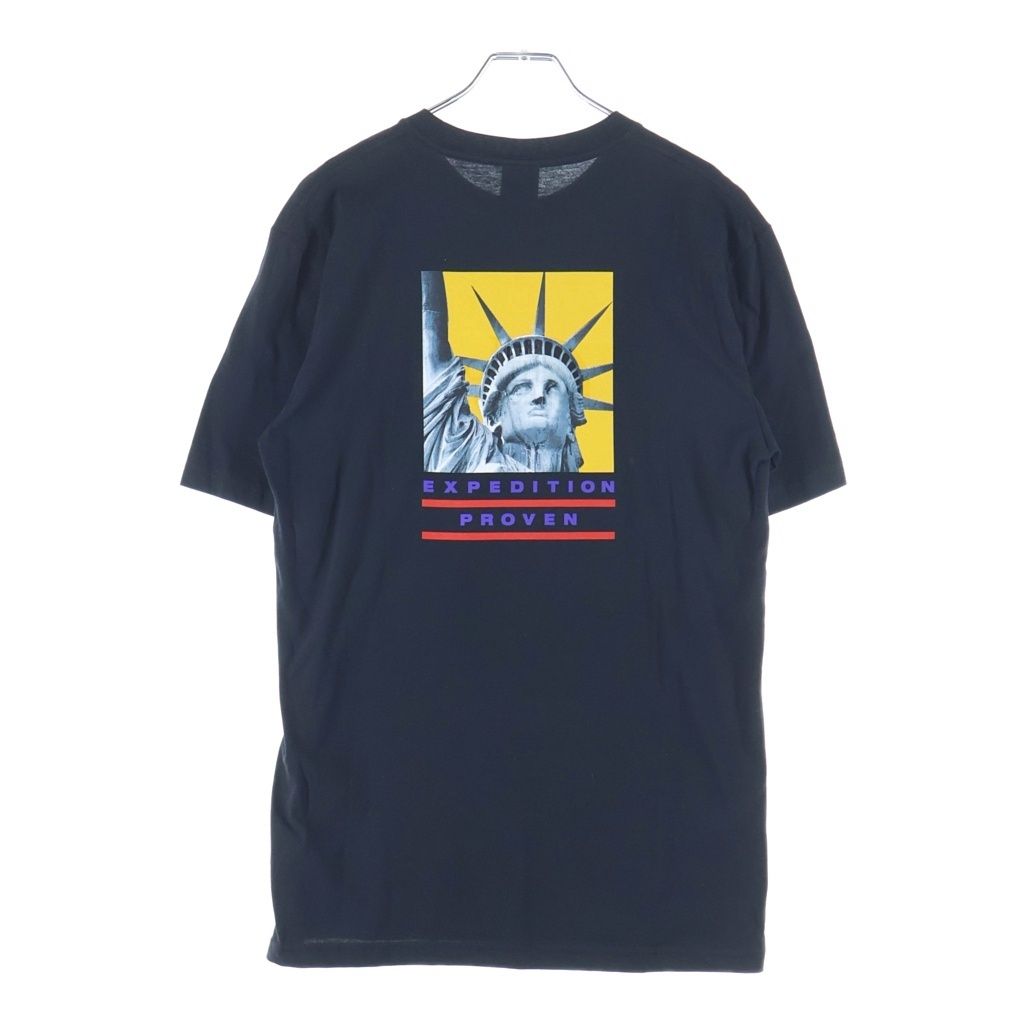 SUPREME (シュプリーム) Statue Of Liberty TEE 胸ロゴプリント クルーネック半袖Tシャツカットソー ブラック