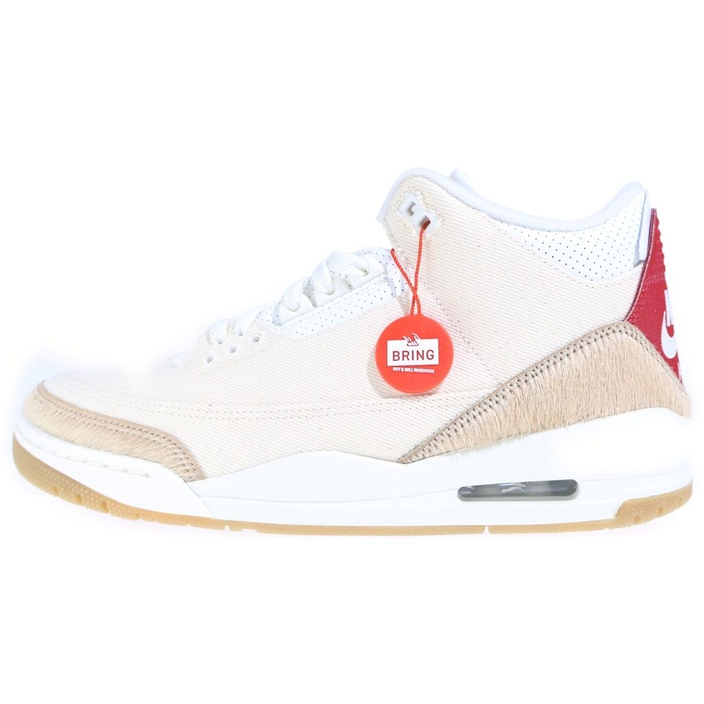 NIKE (ナイキ) ×LEVI'S AIR JORDAN 3 RETRO ECRU DENIM IR0910-400 リーバイス エアジョーダン3 エクリュデニム ハイカットスニーカー US8.5/26.5cm クリーム