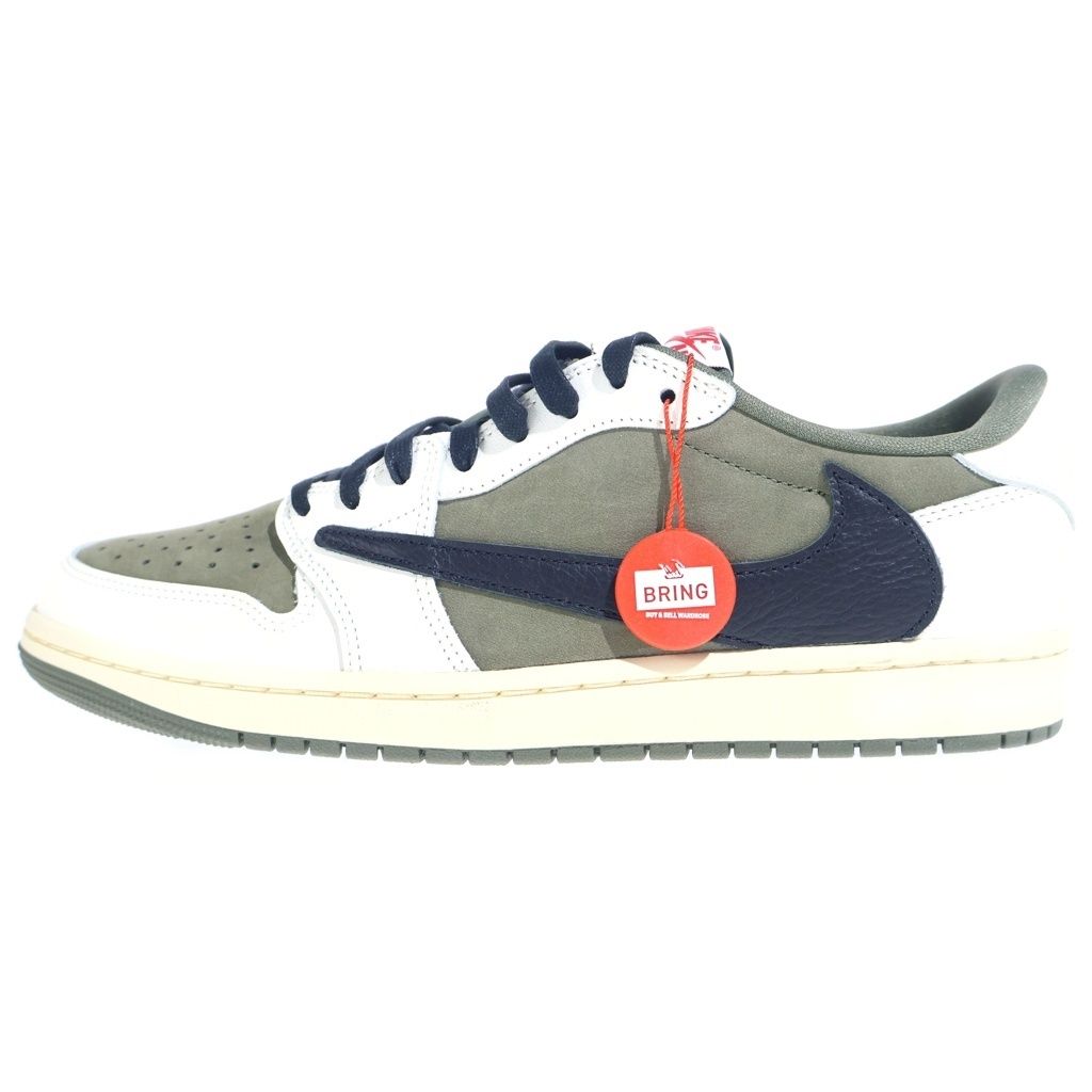 NIKE (ナイキ) ×TRAVIS SCOTT AIR JORDAN 1 LOW OG REVERSE OLIVE トラヴィススコット エアジョーダン 1 ローカットスニーカー カーキ US10/28.0cm DM7866-200