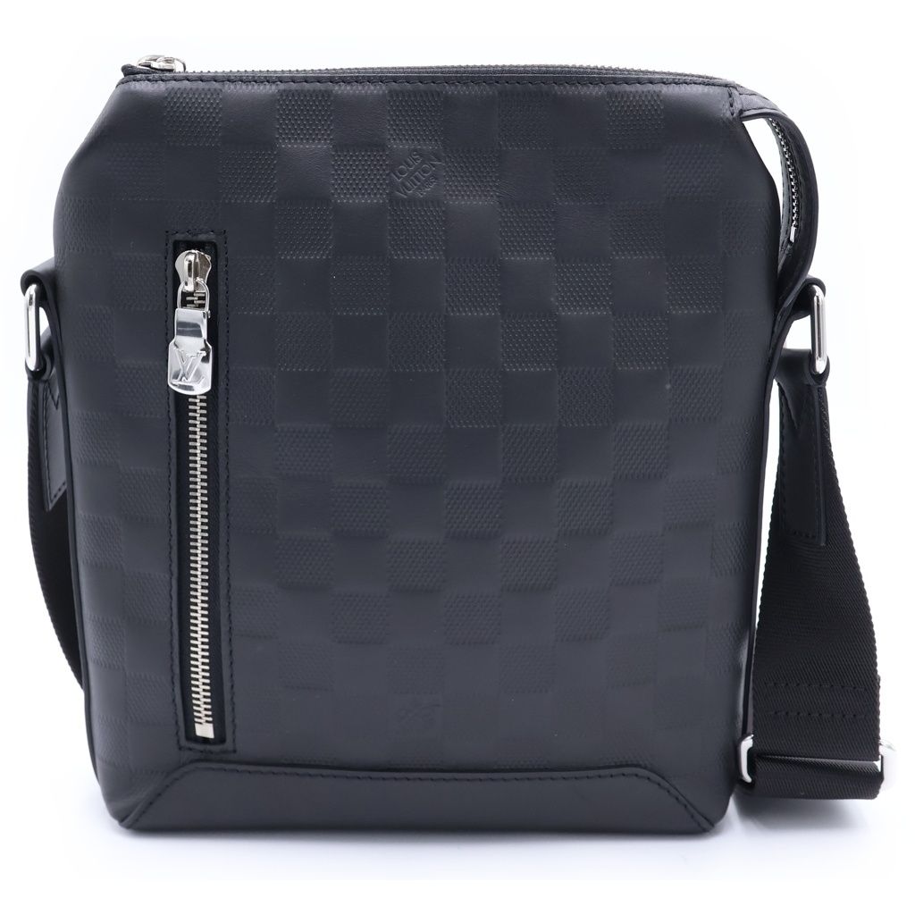 LOUIS VUITTON (ルイヴィトン) ダミエ アンフィニ ディスカバリー メッセンジャーBB ショルダーバッグ ブラック レザー N40122 シルバー金具
