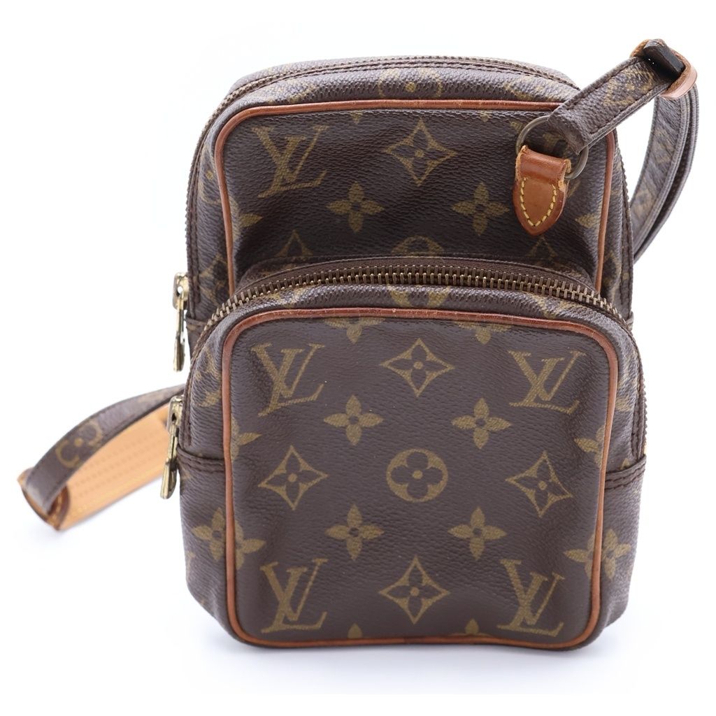 LOUIS VUITTON (ルイヴィトン) ミニアマゾン モノグラム PVC レザー ショルダーバッグ ゴールド金具 ブラウン M45238