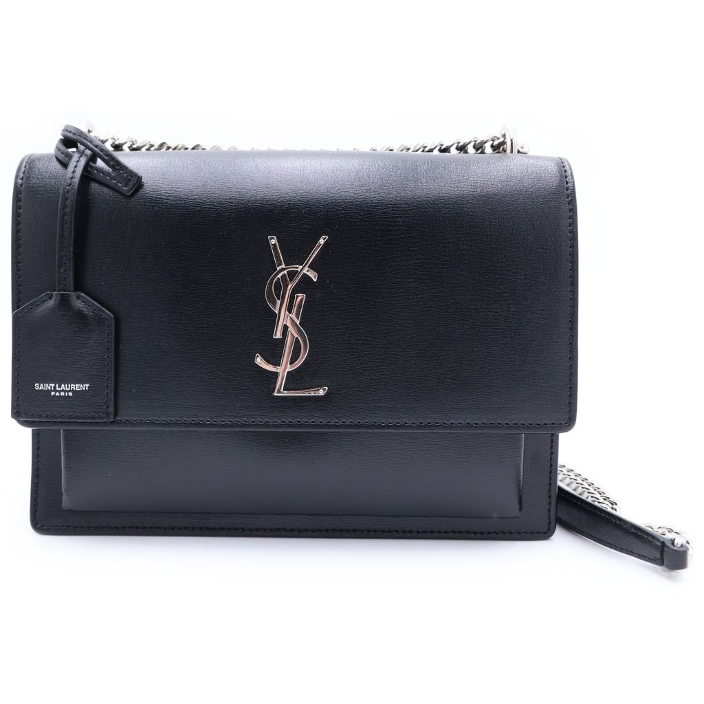 SAINT LAURENT PARIS (サンローランパリ) サンセット チェーンショルダーバッグ ブラック レザー シルバー金具 442906 442906