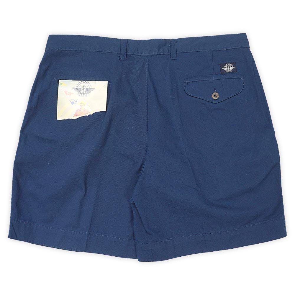 ドッカーズ DOCKERS 未使用 デッドストック 90s 90年代 2タック チノショーツ 薄手 無地 Levi's リーバイス傘下 USA ヴィンテージ 古着 メンズ ショートパンツ ネイビー ブルー W36【中古】