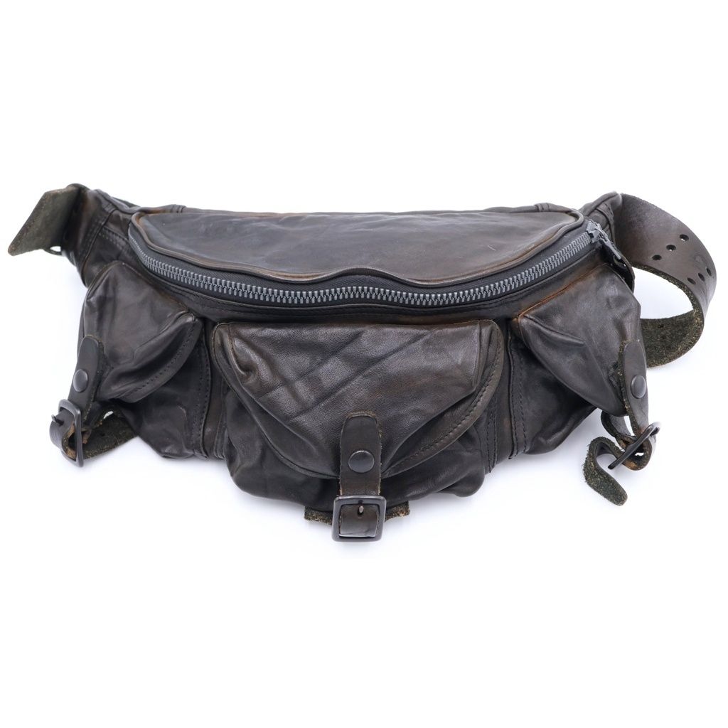 黒 レザーベルト　バックラッシュ BACK LASH (バックラッシュ) DOUBLE SHOULDER GARMENT-DYED 3PIN-BELT