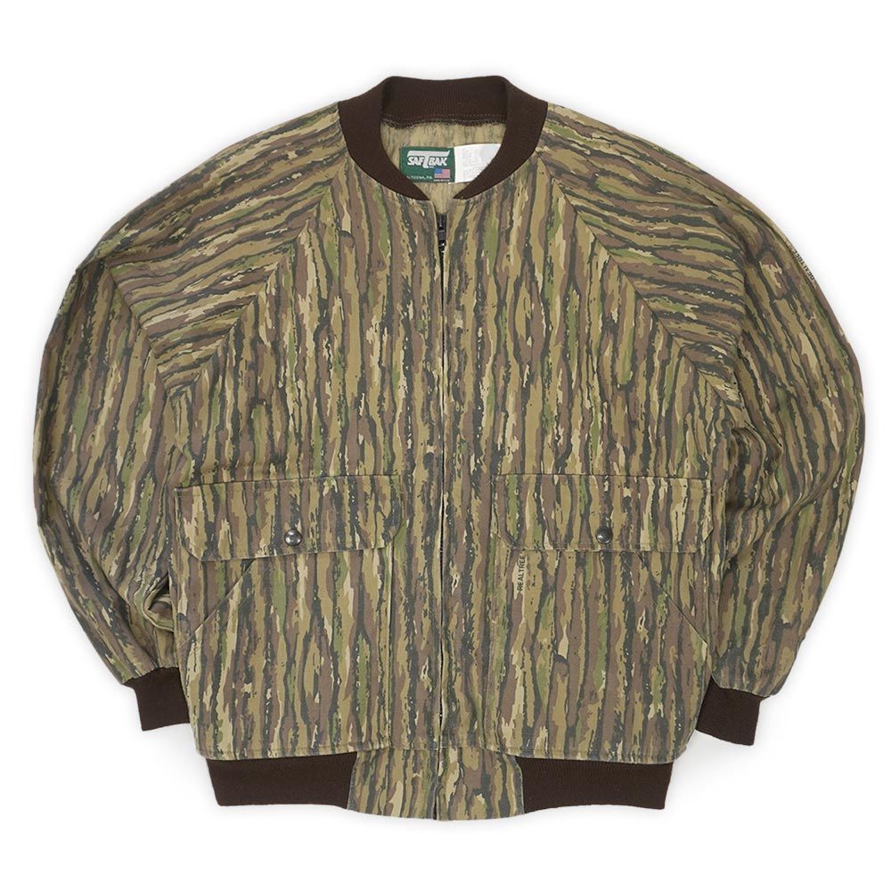 SAFTBAK 80s 80年代 コットンブルゾン 迷彩 TREBARK トレバーク MADE IN USA アメリカ製 ヴィンテージ 古着 メンズ コート ジャケット リアルツリーカモ柄 M【中古】