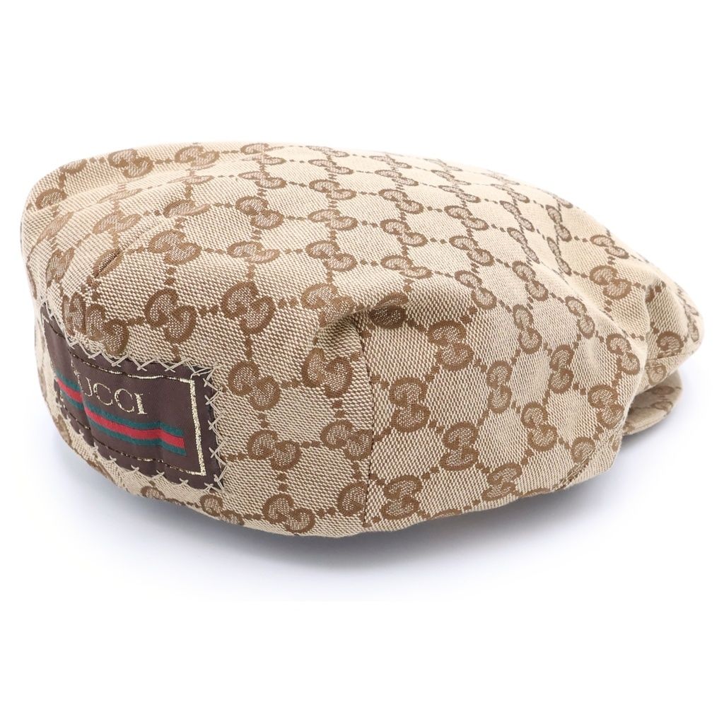 GUCCI (グッチ) GGキャンバス フラットキャップ ハンチング 帽子 ベージュ 696856
