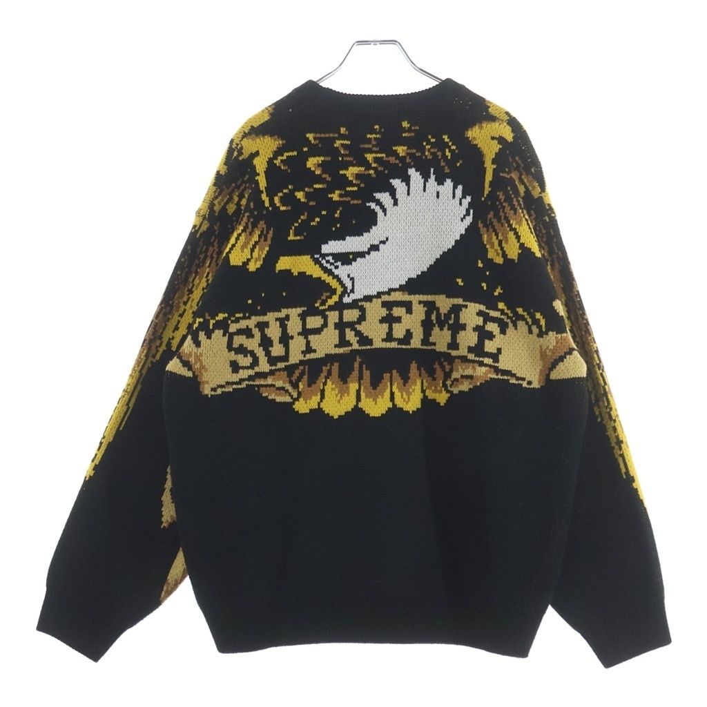 SUPREME (シュプリーム) 25AW ×ANTIHERO アンタイヒーロー ビッグイーグル ニット セーター ブラック/イエロー