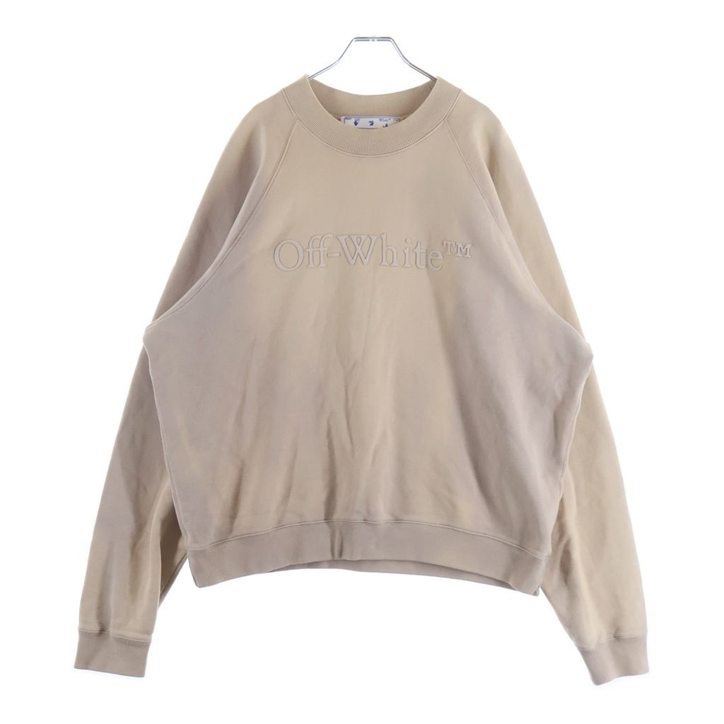 OFF-WHITE (オフホワイト) Laundry Logos Skate Crewneck クルーネック スウェット フロントロゴ ベージュ OMBA056S22FLE001