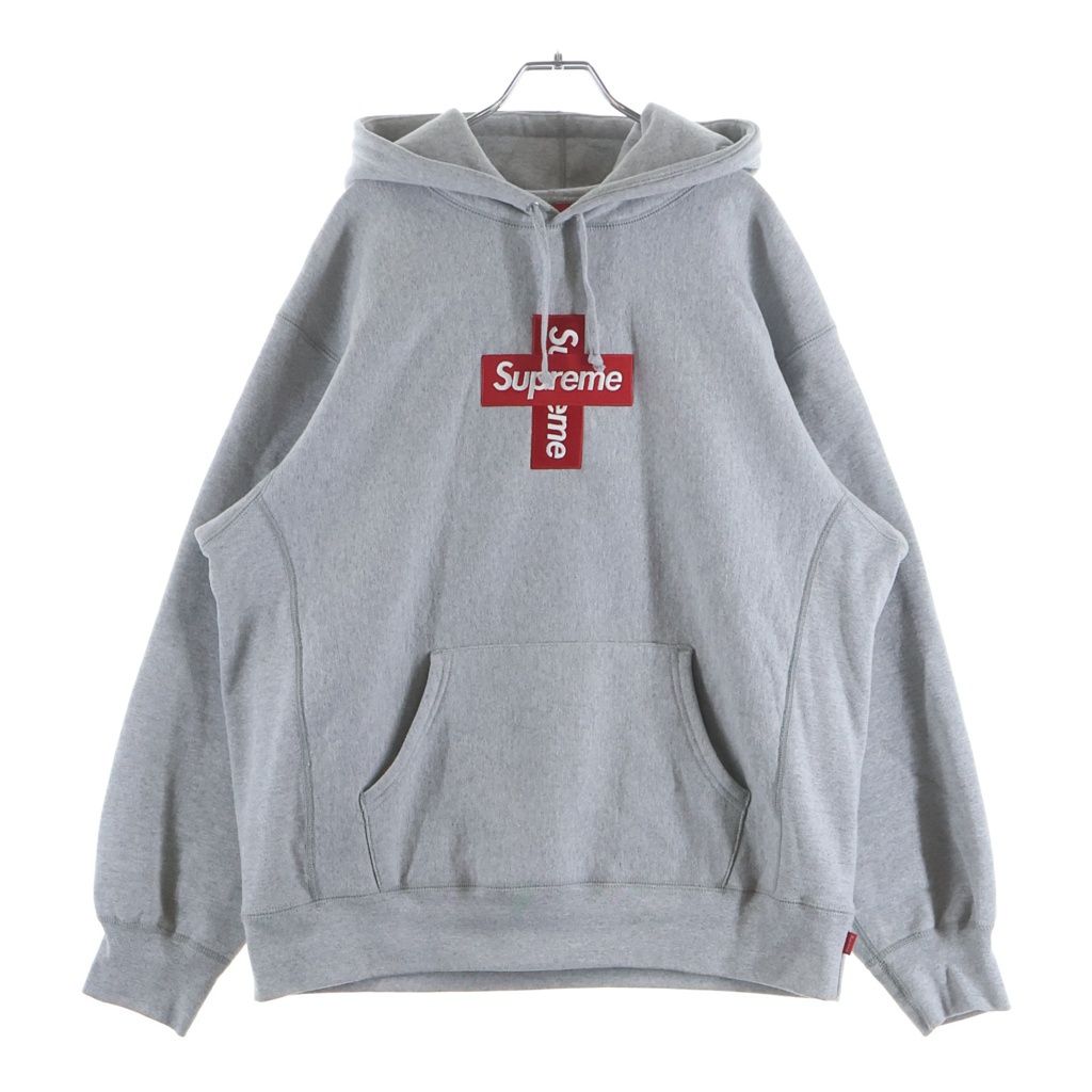 SUPREME (シュプリーム) 20AW Cross Box Logo Hooded Sweatshirt クロスボックスロゴ プルオーバースウェットパーカー フーディ グレー