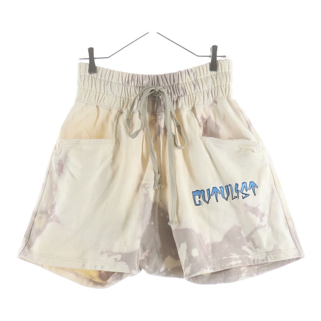cvtvlist (カタリスト) 24SS BARNEYS NEW YORK バーニーズニューヨーク限定 ロゴ刺繍 ブリーチ加工 スウェット ショートパンツ ハーフパンツ ショーツ アイボリー 240103BN06