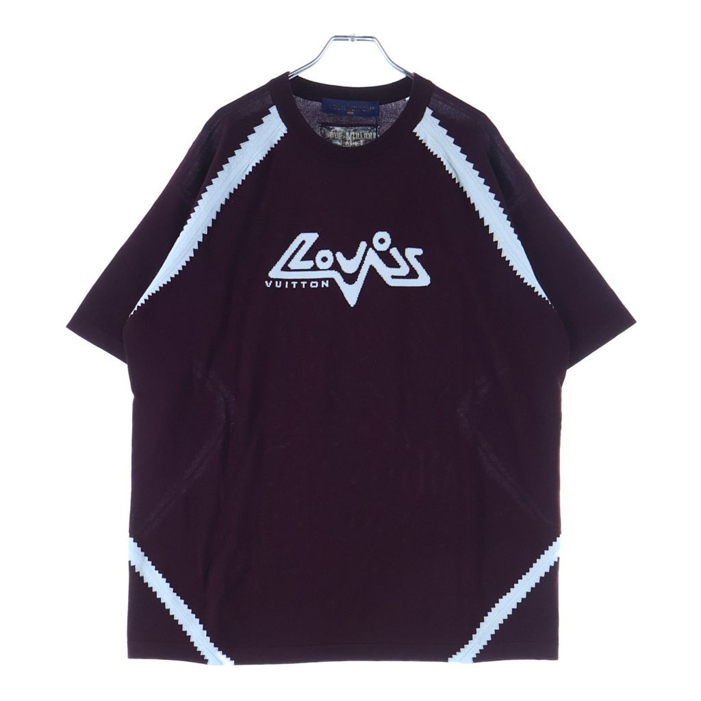 LOUIS VUITTON (ルイヴィトン) ショートスリーブ インタルシア 半袖ニット ボルドー RM232