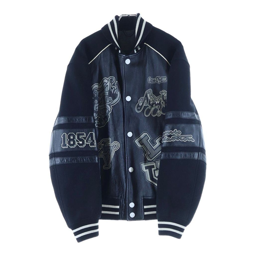 LOUIS VUITTON (ルイヴィトン) LVロゴ バーシティ ブルゾン スタジャン ブラック レザー RM231M