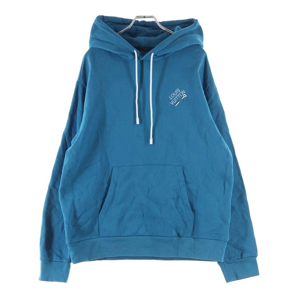 LOUIS VUITTON (ルイヴィトン) 22AW シグネチャーフーディウィズエンブロイダリー プルオーバー スウェットパーカー ブルー RM222E IHN HNY56W