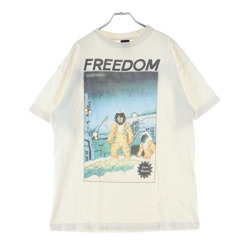 SAINT MICHAEL (セントマイケル) 24SS FREEDOM フリーダム クルーネック 半袖Tシャツ ホワイト SM-YS8-0000-C22