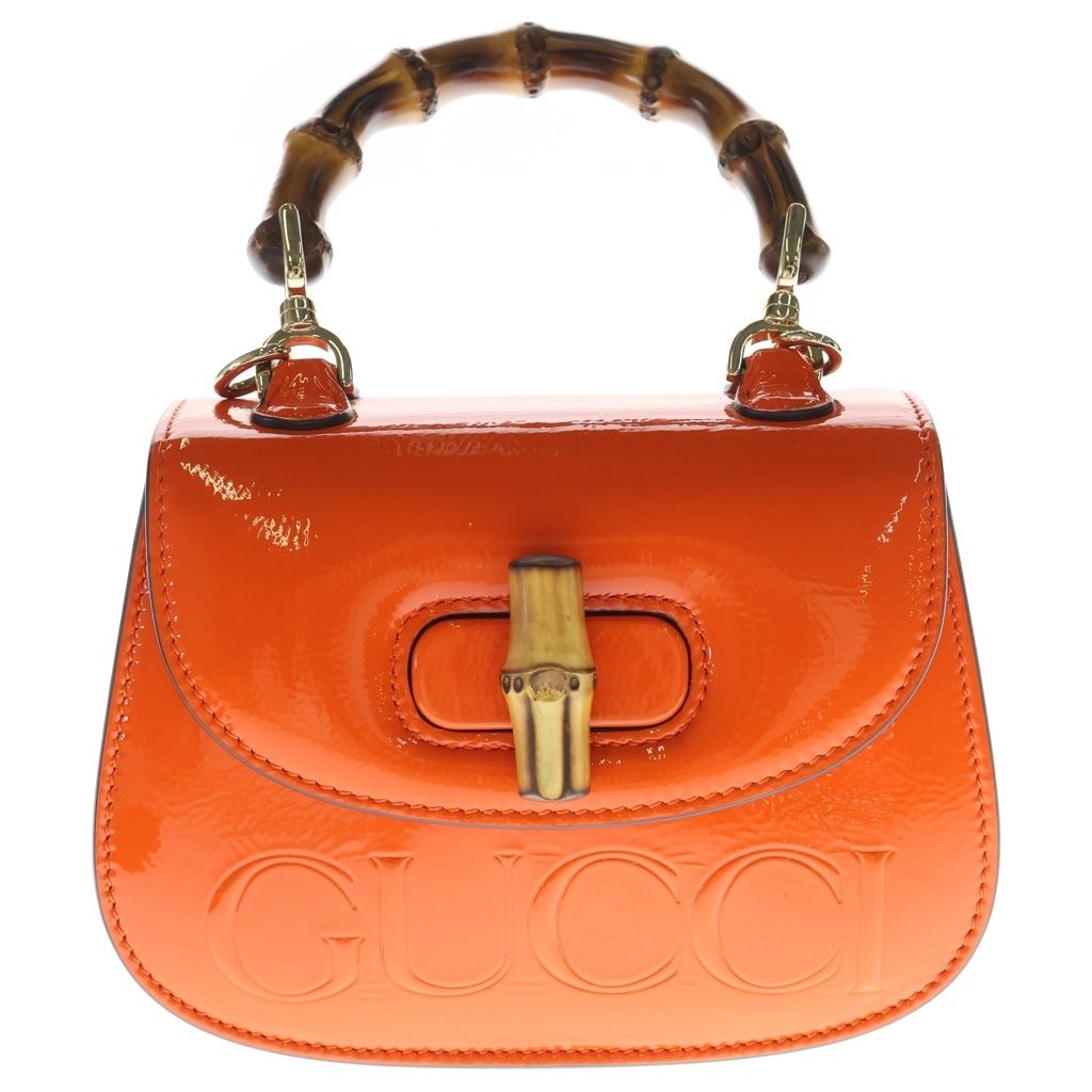 GUCCI (グッチ) Bamboo 1947 Mini Top Handle Bag Patent Leather