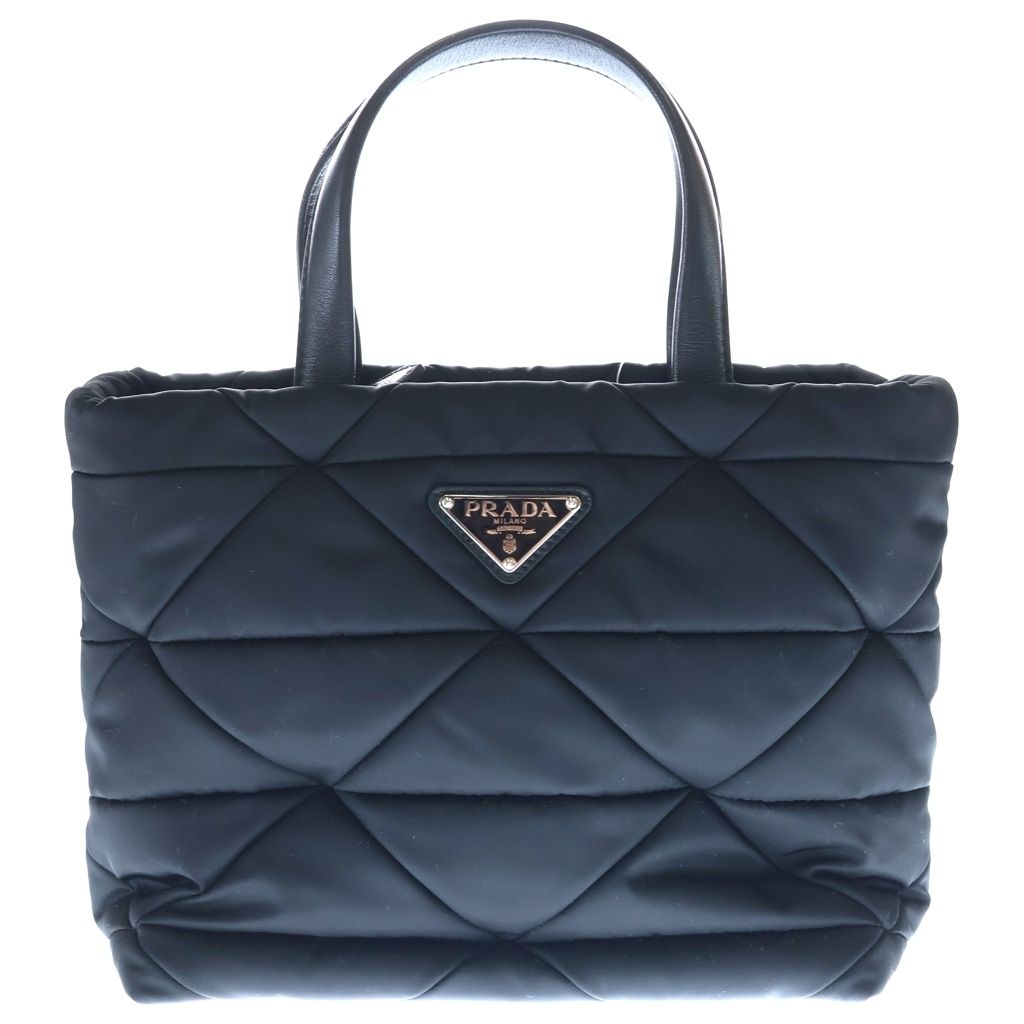 PRADA (プラダ) テスート キルティング 2WAYバッグ ハンドバッグ ショルダーバッグ ブラック ナイロン×レザー 1BG373 シルバー金具