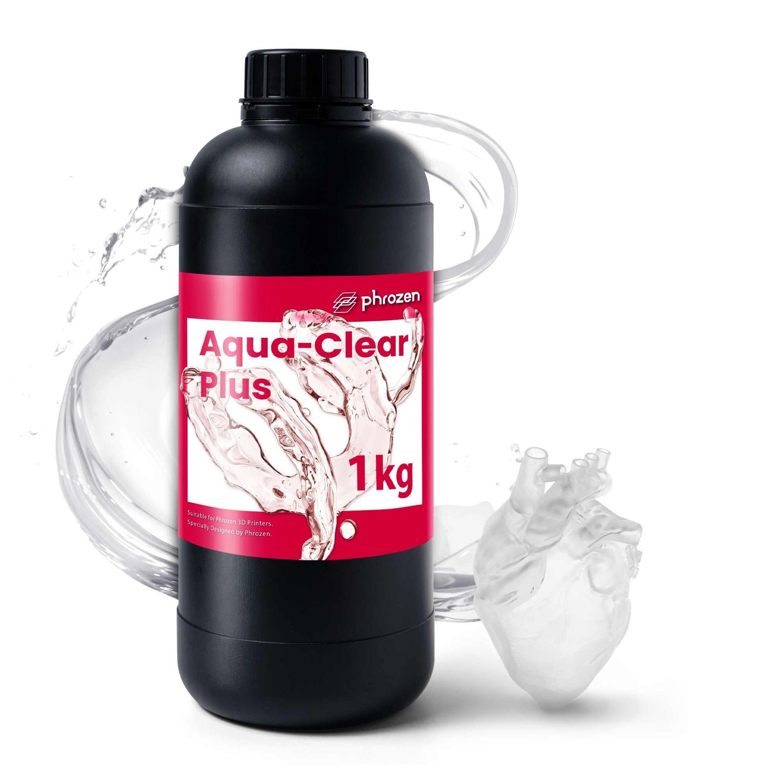 新品 phrozen 光造形 3Dプリンター用 UVレジン [Aqua-Clear Plus] 光硬化樹脂 LCD/SLA 3Dプリンタ向け 高精度 低収縮 硬化速い 低臭気 黄変しにくい DIY フィギュア アクセサリ ハンドメイド (1000g) - クリ