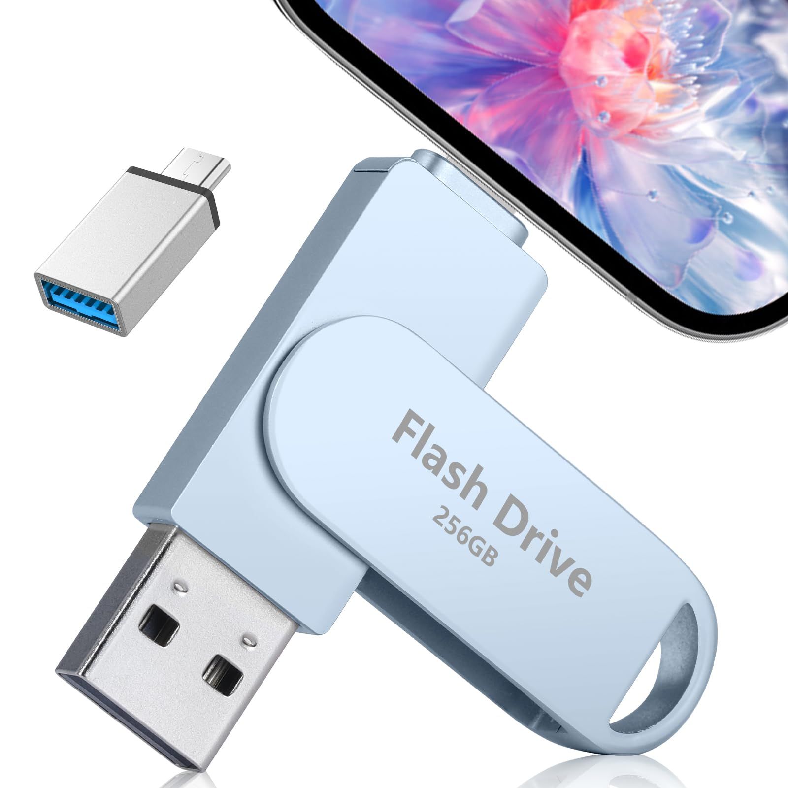 【Xiaxee】3in1 USBメモリー USB-C/Lightning/USB-A スマホ/PC/タブレット多機能 データバックアップ 外付けUSB Phone17/Phone16/ 15 Pro/14 Plus/13/12/XS/iPad/Mac ...