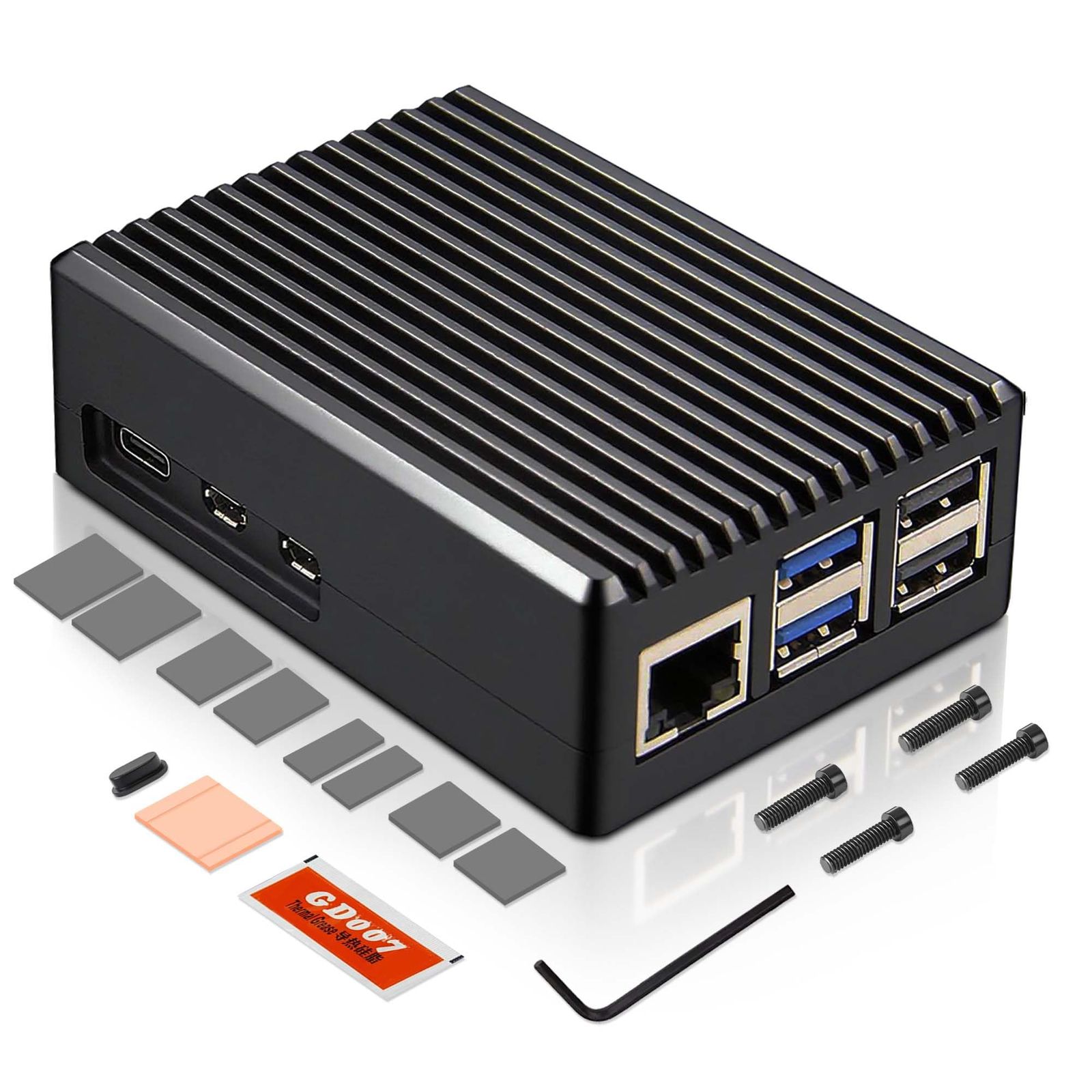 Geekworm Raspberry Pi 5 ケース P573 アルミニウム金属ケース
