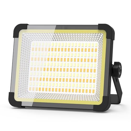 KIEWN LED投光器 充電式 【高輝度23H連続点灯】作業灯 屋外 200W 16000mAH大容量 ワークライト USB/ソーラ充電 IPX4防水 3つモード切替 無段階調光 超高輝 磁気設計 フック付き アウトドア キャンプ 屋外照明 470ccf62
