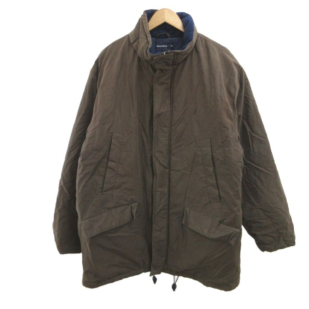 ノーティカ NAUTICA 中綿ジャケット 上着 XL 茶 ブラウン スタンドカラー 長袖 フラップポケット /NP ■ECD004