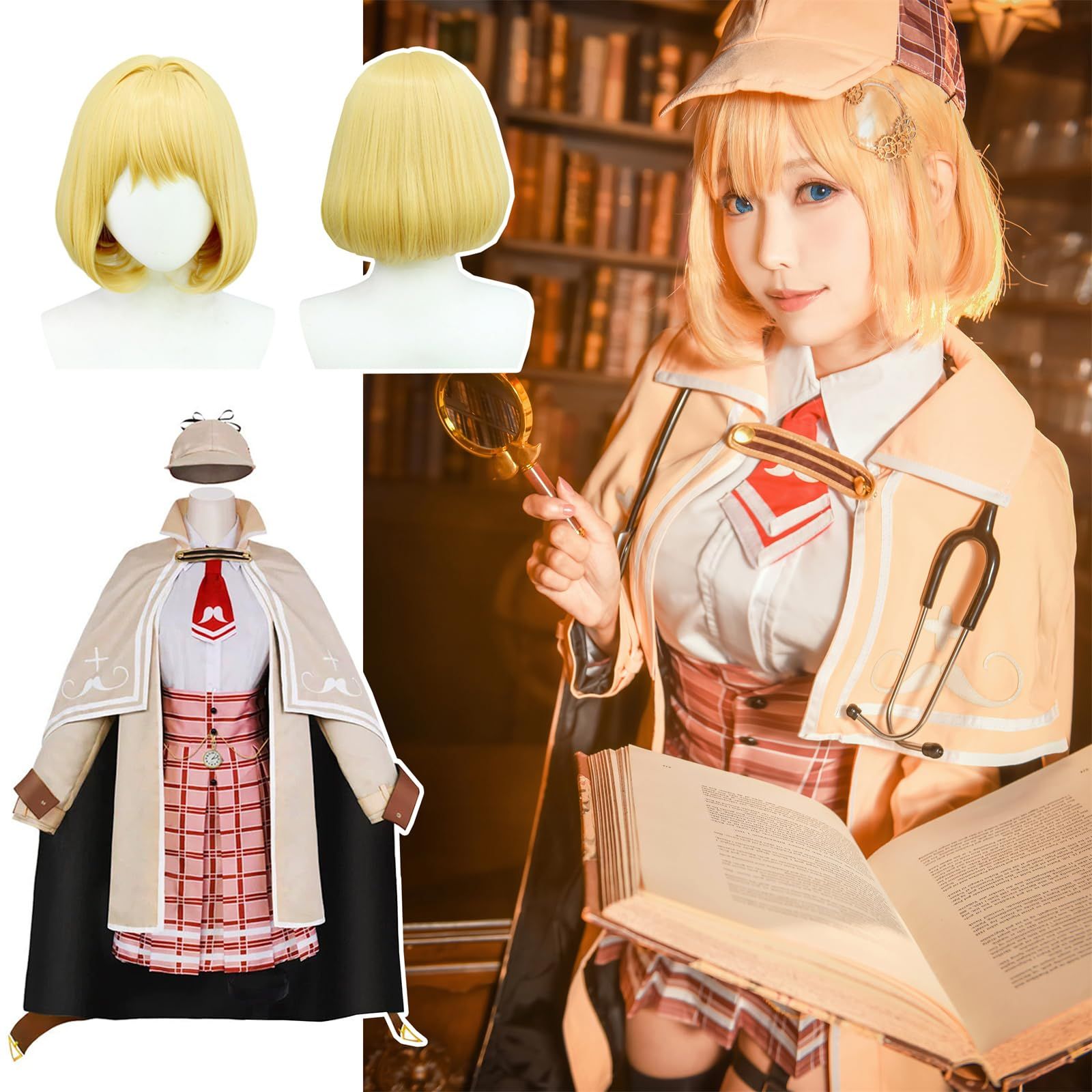 新品 [NOKIJP] ブイチューバー コスプレ ワトソン・アメリア コスプレ衣装 Vチューバー コスプレ わとそん あめりあ コスプレ衣装 Watson Amelia アメ グレムリン バーチャルユーチューバー VTuber cosplay （ワトソン・アメ