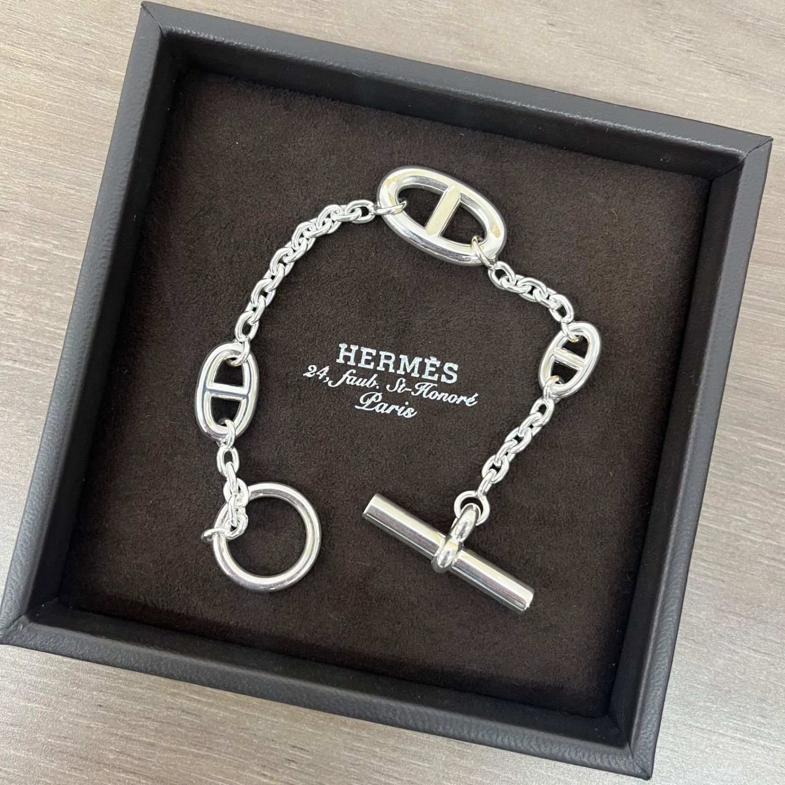 (s) HERMES エルメス シェーヌ・ダンクル ファランドール ST ブレスレット シルバー925 レディース /7619 77,000円