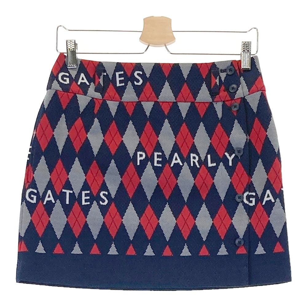 サイズ：1 PEARLY GATES パーリーゲイツ  ラップ スカート 総柄 ネイビー系 [240101697180] ゴルフウェア レディース ストスト サイズ：1 PEARLY GATES パーリーゲイツ ラップ スカート 総柄