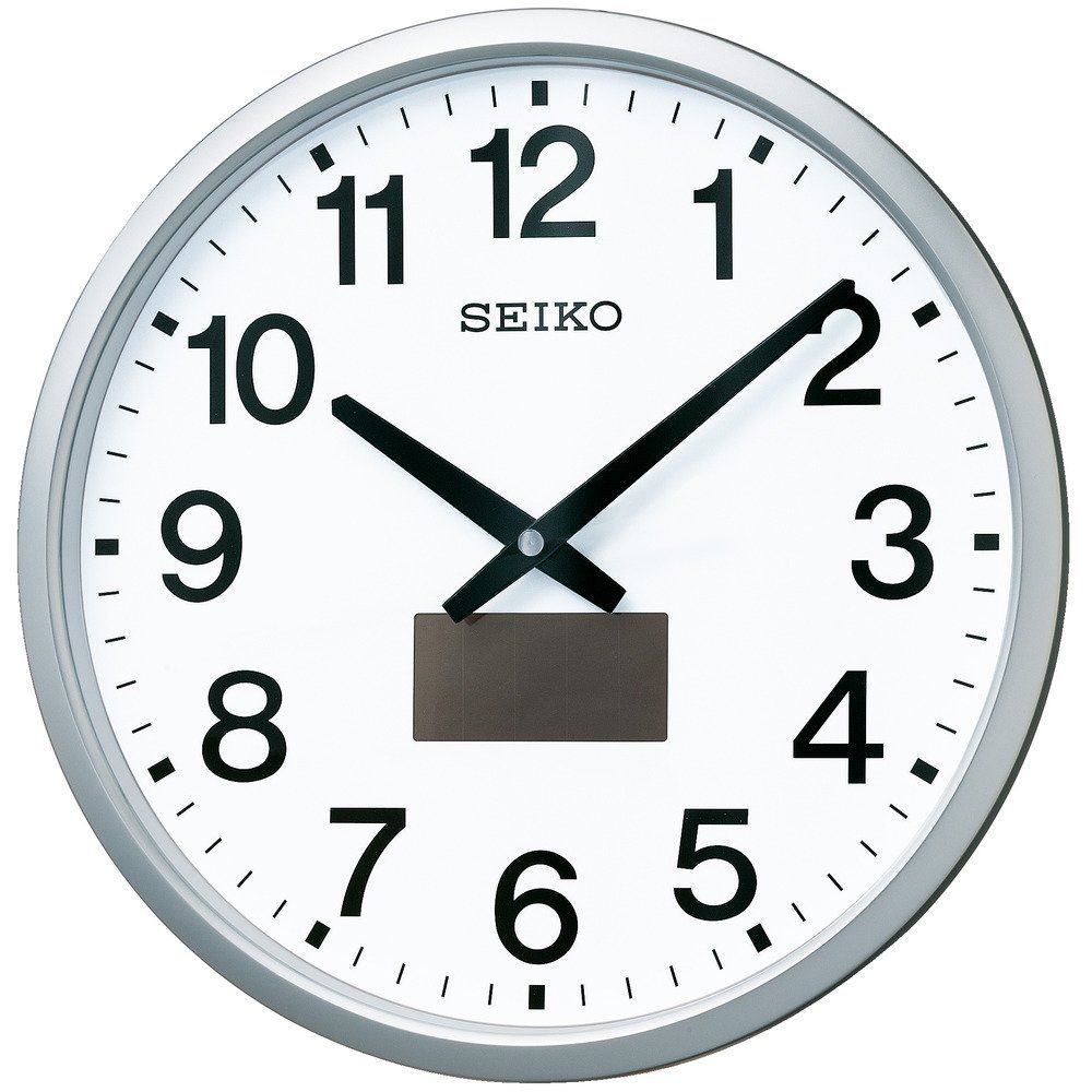 セイコークロック(Seiko Clock) 掛け時計 オフィスタイプ ハイブリッドソーラー 電波 アナログ 銀色 メタリック SF242S 国内発送 bddd2cab