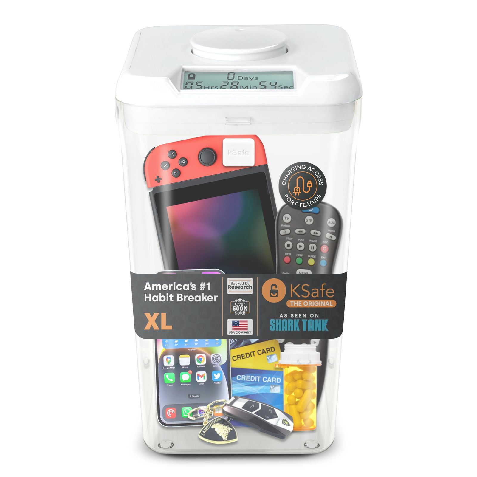 新品 Kitchen Safe: フルユニット タイムロッキングコンテナ ホワイト KS01-IN01-01WT01TB-LG
