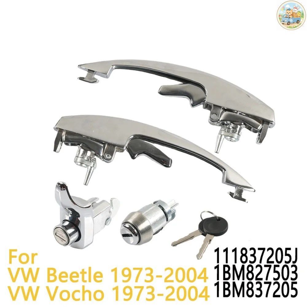フォルクスワーゲン ビートル 1973-2004用 外装ドアハンドル 1セット 111837205J 1BM827503 1BM837205