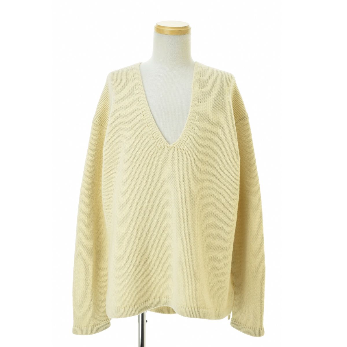 【walenode】wn19-7fw064-kw Vネックウール長袖ニットセーター