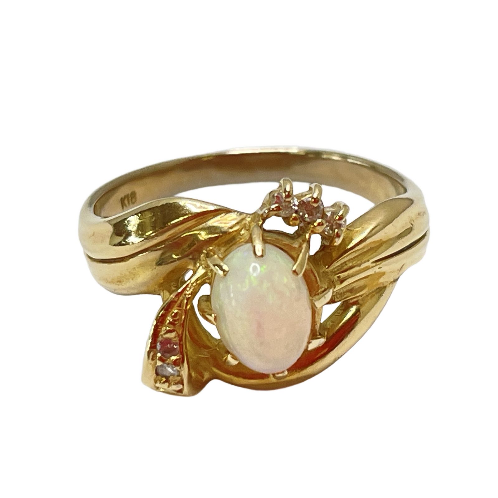 ESTELLE リング K18 ゴールド 石あり レディース アクセサリー 貴金属 約4.0g 中古 T11250072