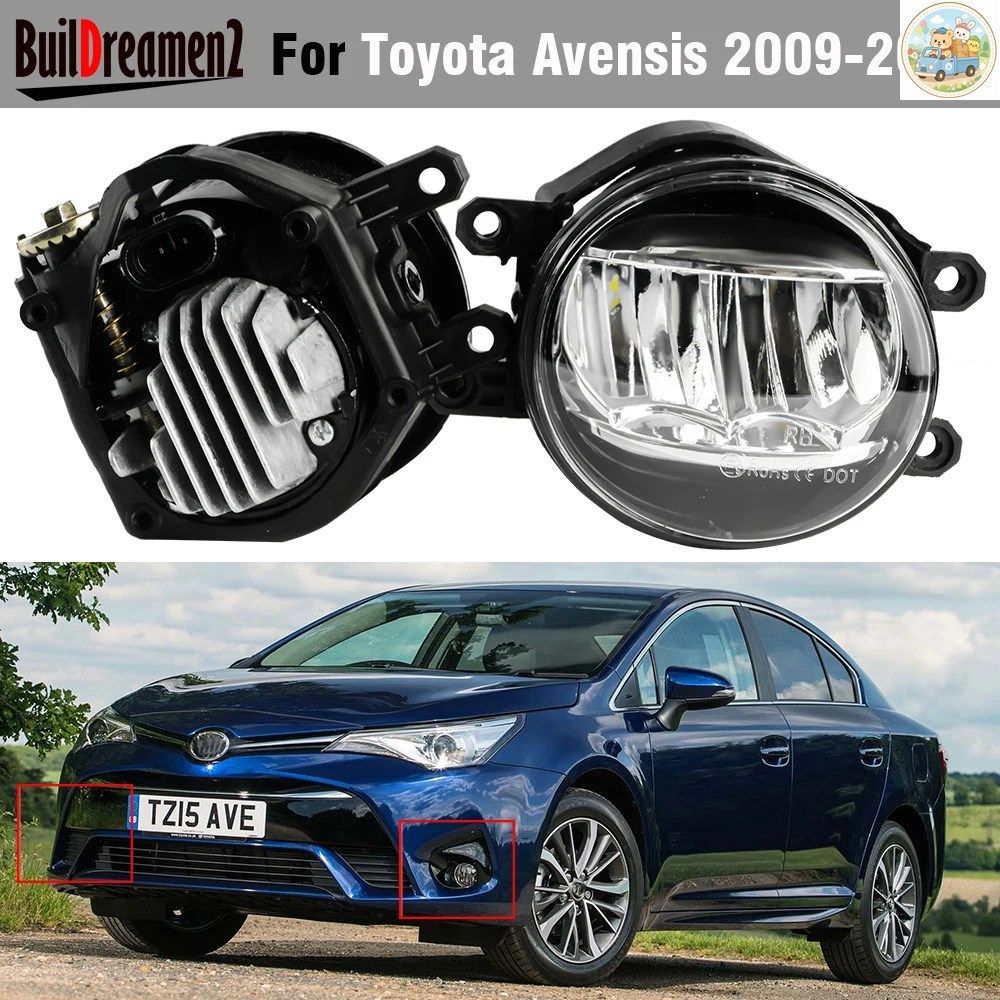 30W H11 車用LEDフォグランプ 6000LM 12V トヨタ アベンシス T270 2009 - 18