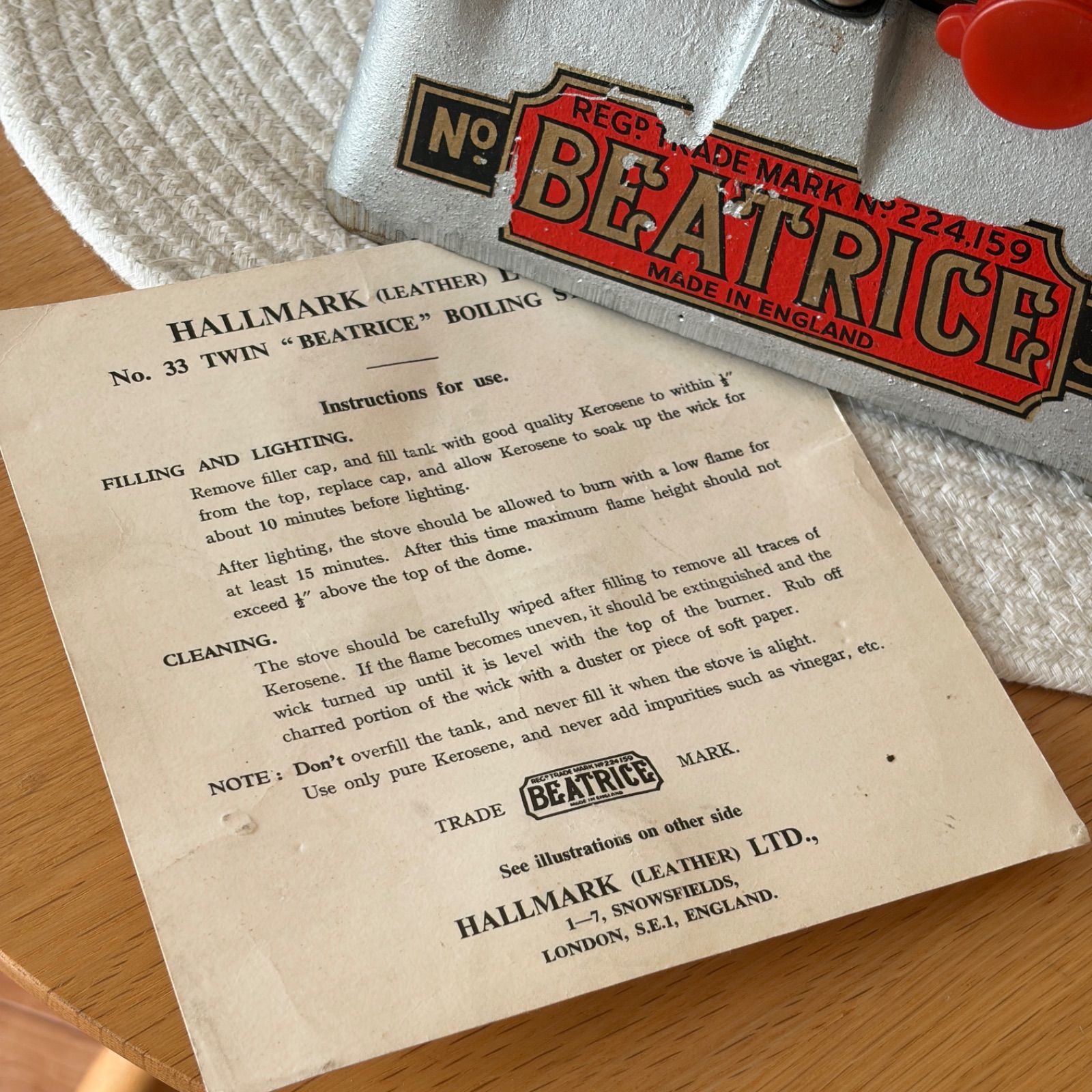 デッドストック】BEATRICE No.33 アイロンストーブ クッカー